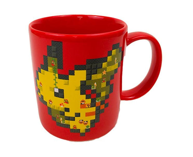 Nintendo Tokyo: Super Mario x Pokemon 8 Bit Scramble Pikachu Mug Anime & Brands Sugoi Mart