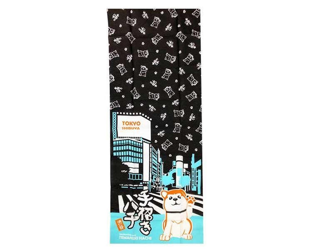 Shibuya Crossing Hachiko Tenugui Towel Home Sugoi Mart
