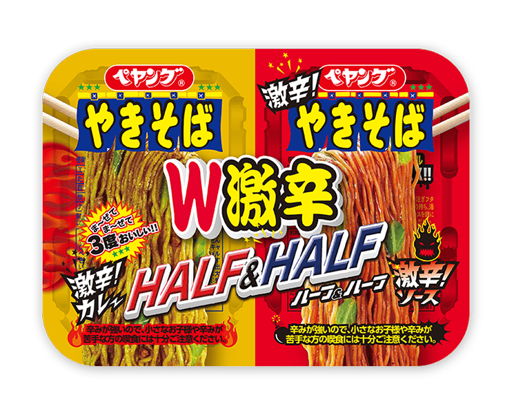 Peyoung Half&Half Yakisoba (Super Spicy Curry & Super Spicy Sauce) Food and Drink Japan Crate Store