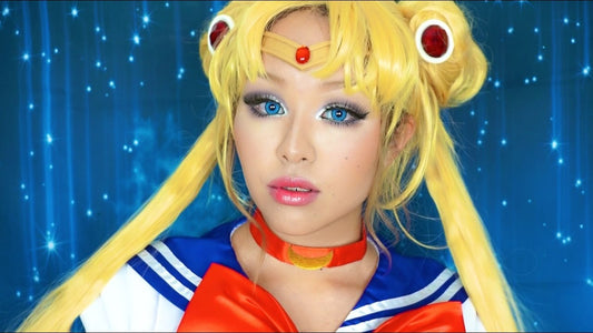 Fans cosplaying as Sailor Moon characters, showcasing makeup styles inspired by the anime series.