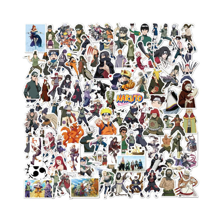 Naruto 100 Pcs Cartoon Waterproof Sticker Set thumbnail 1