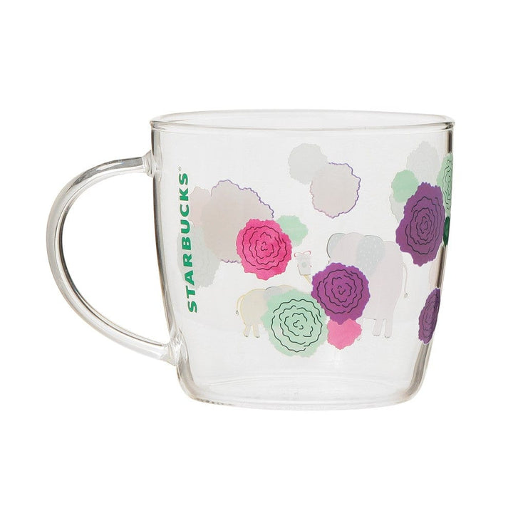 Starbucks Japan Mother's Day Elephant Carnation Glass Mug
