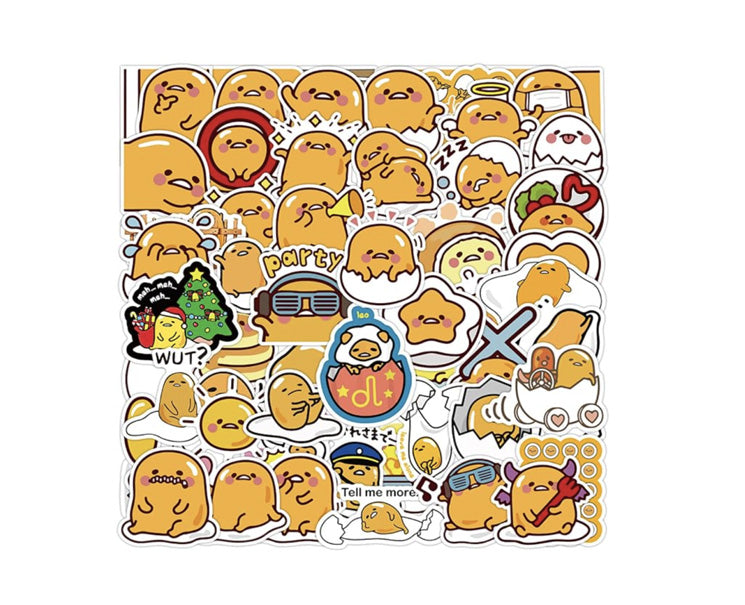 Sanrio 60 Piece Waterproof Sticker Set Gudetama