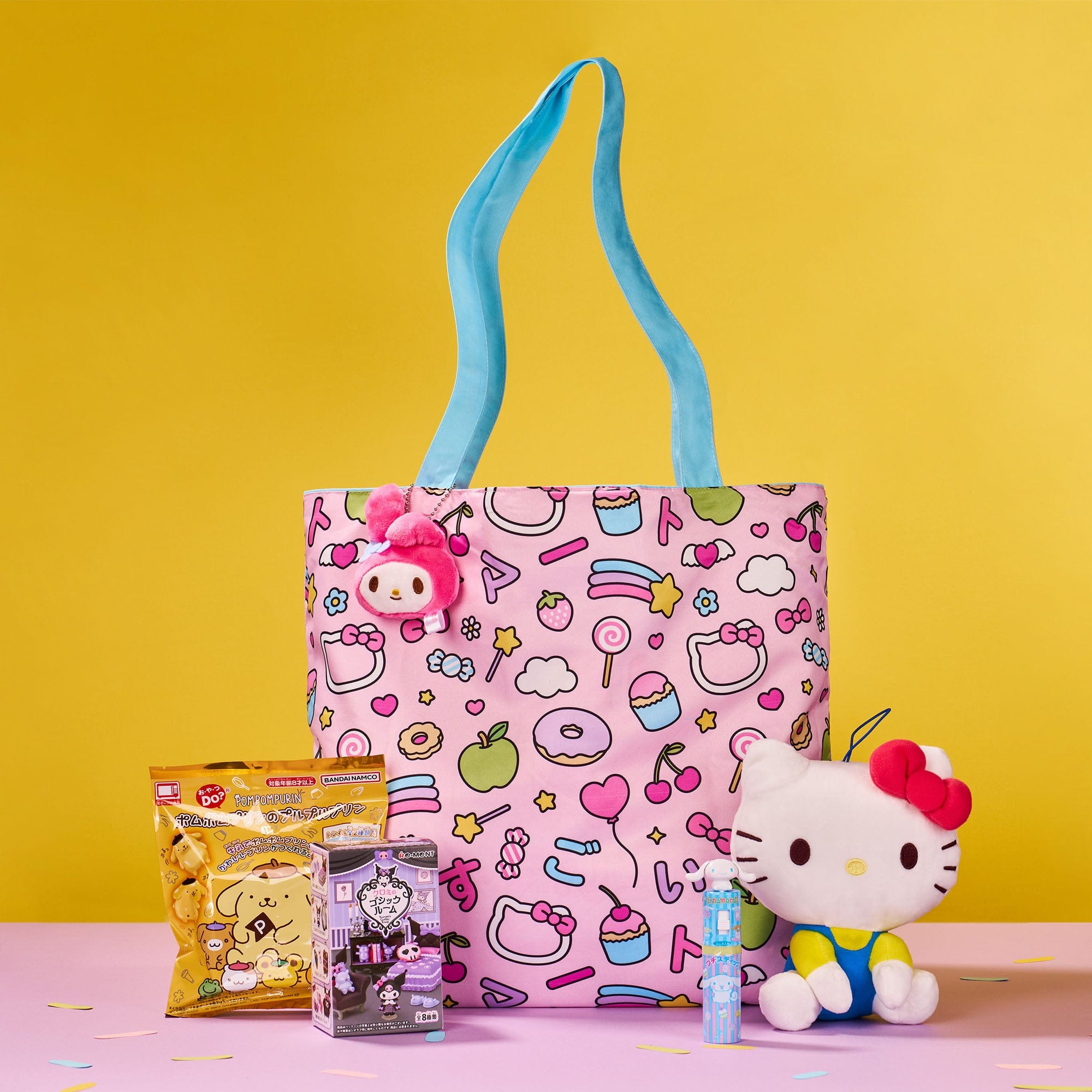 BUNDLE Sumikko gurashi tote bag, hk selling mini tote, & sanrio family bundle