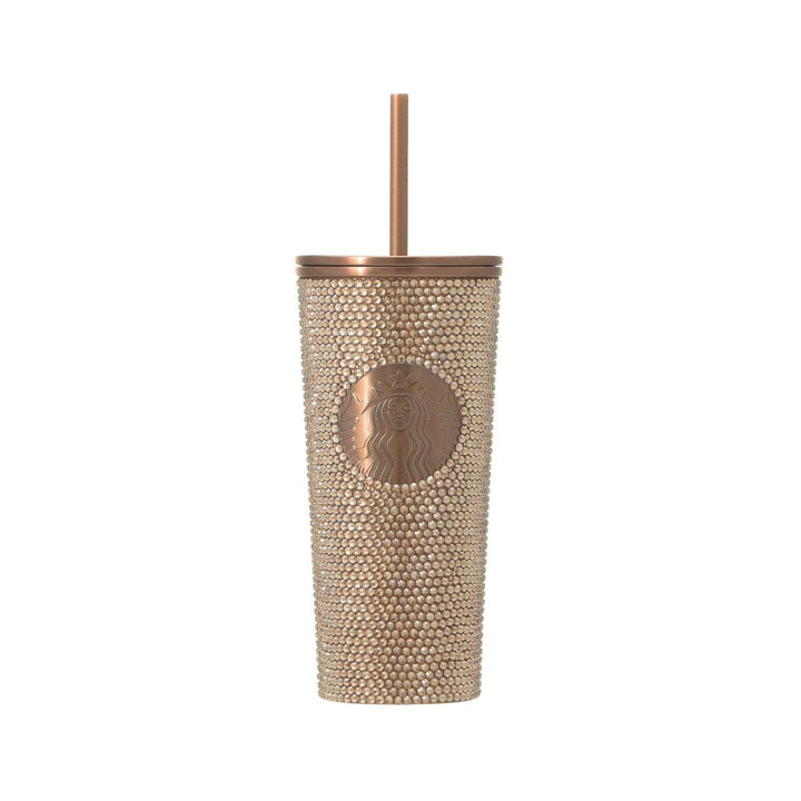 Starbucks Stainless Steel Cold Cup Tumbler Rhinestone Gold thumbnail 1