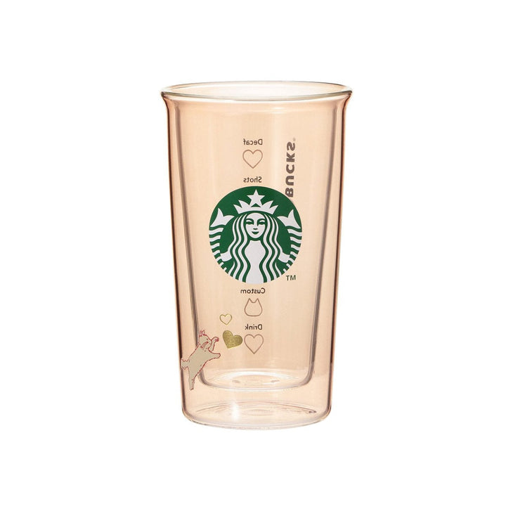 Starbucks Valentine 2025 Heat-Resistant Double Wall Glass: Beige thumbnail 1