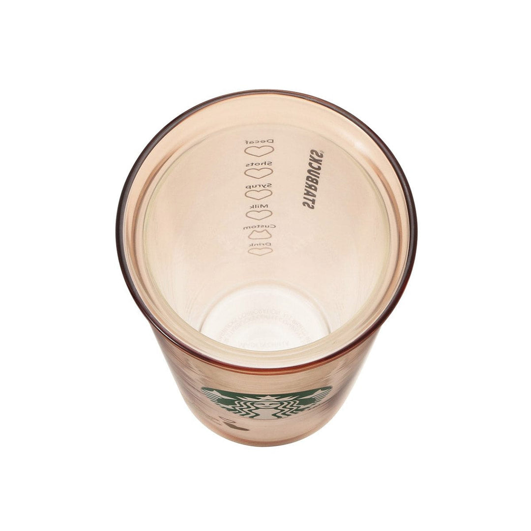 Starbucks Valentine 2025 Heat-Resistant Double Wall Glass: Beige