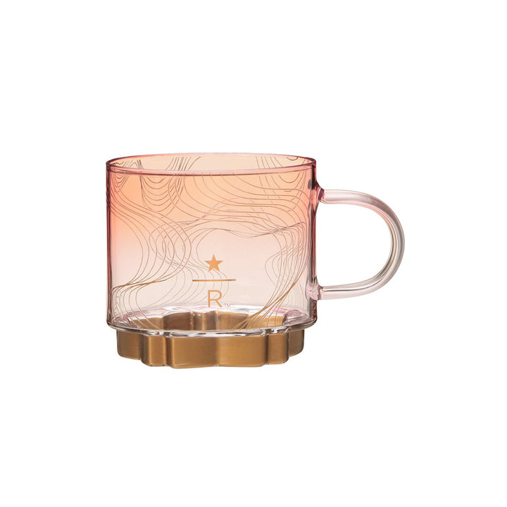 Starbucks Reserve Sakura 2025 Gold Bottom Handle Glass Mug thumbnail 1