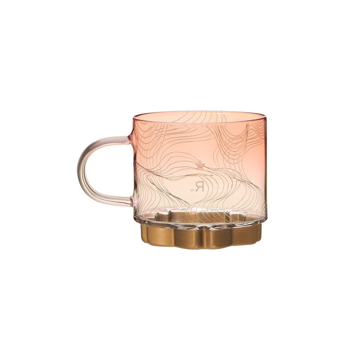 Starbucks Reserve Sakura 2025 Gold Bottom Handle Glass Mug thumbnail 2