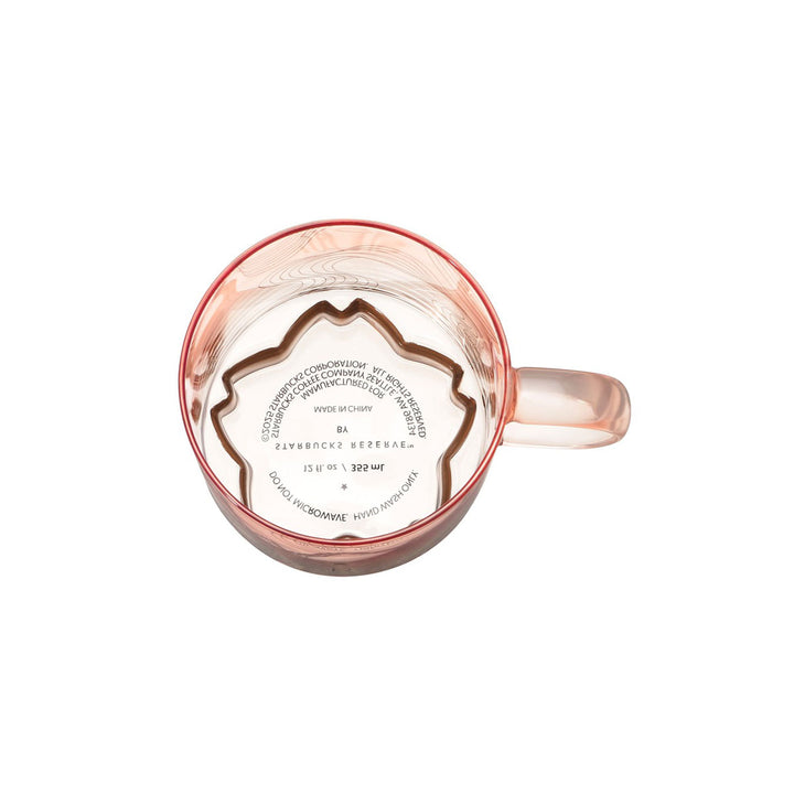 Starbucks Reserve Sakura 2025 Gold Bottom Handle Glass Mug thumbnail 3