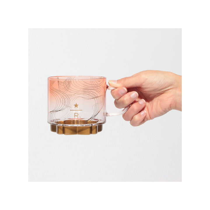 Starbucks Reserve Sakura 2025 Gold Bottom Handle Glass Mug thumbnail 6