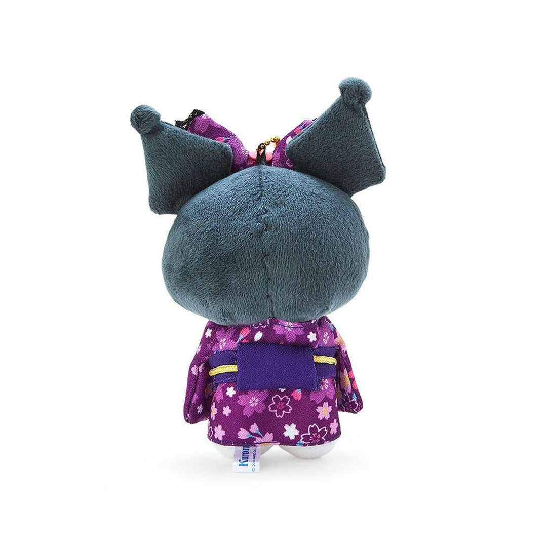 Sanrio Japan Sakura 2025 Mascot Kimono Plush Keychain: Kuromi