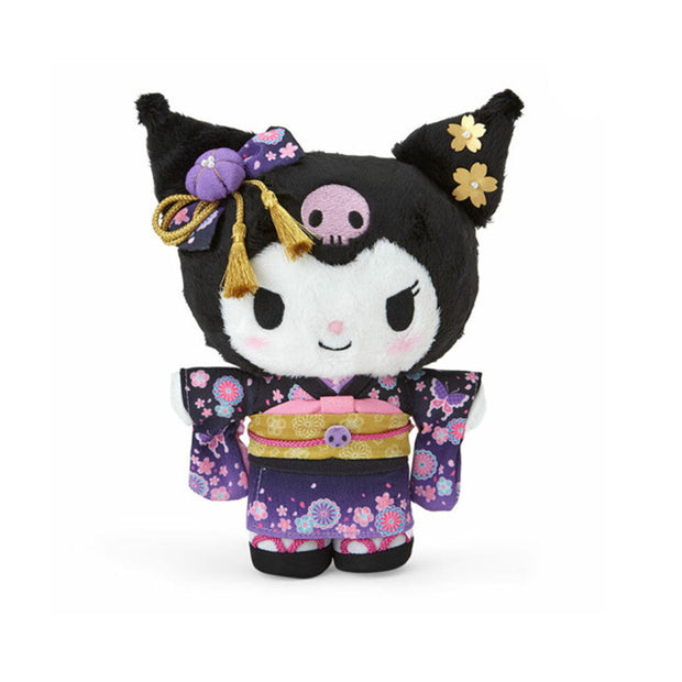Sanrio Japan Sakura 2025 Mascot Kimono Plush Toy: Kuromi