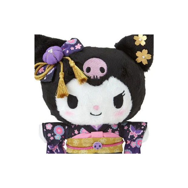 Sanrio Japan Sakura 2025 Mascot Kimono Plush Toy: Kuromi