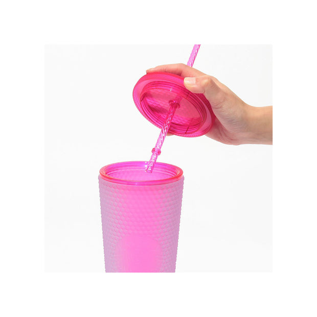 Starbucks Spring 2025 Logo Cold Cup Tumbler: Neon Pink