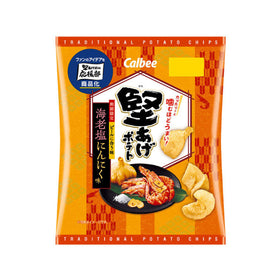 Calbee Kataage Potato Chips, Shrimp, Salt and Garlic Flavor