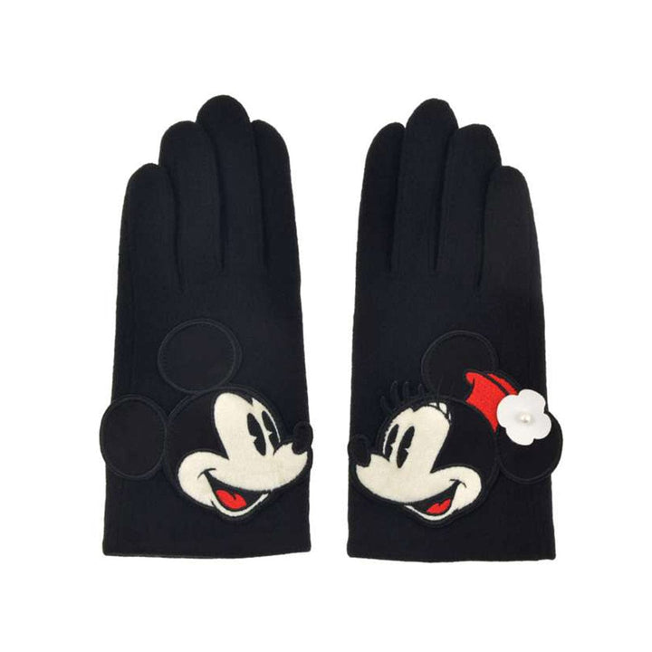 Disney Mickey &amp; Minnie Winter Gloves Black thumbnail 1