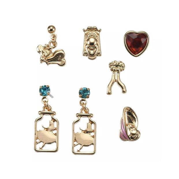 Disney Alice in Wonderland Earrings Set Silhouette & Variety