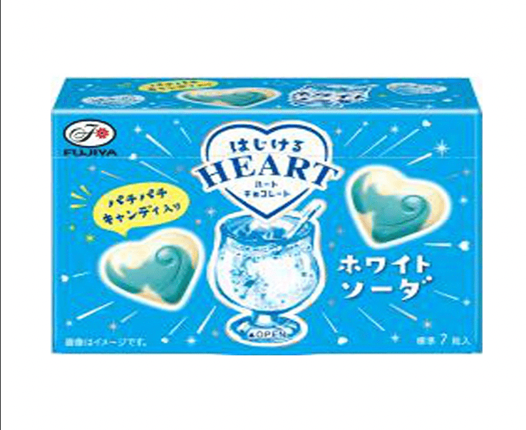 Fujiya Bursting White Soda Heart Chocolate 