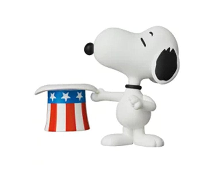 The Americana Snoopy Ultra Detail Figure is a high-quality collectible from Medicom Toy, a brand renowned for its detailed and artistically crafted figures. Snoopy is depicted in a patriotic outfit featuring stars and stripes, celebrating American culture while adding a unique twist to his classic look. This meticulous design makes it a standout piece for any Peanuts fan or collector.                                 10 cm x 5 cm x 3 cm / .94 inches x 1.8 inches x 1.2 inches