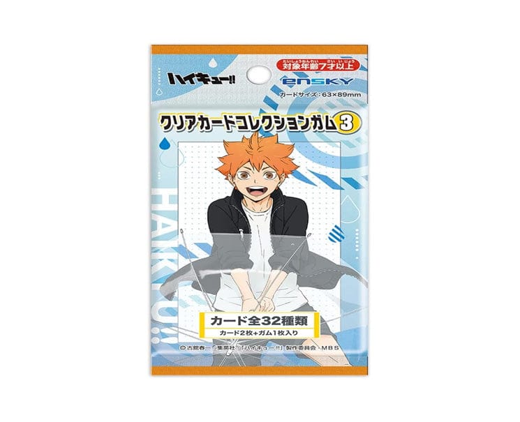 Collect and chew with the Haikyu!! Clear Card Collection and Gum, featuring your favorite characters in clear card form! Each pack is a delightful surprise, perfect for fans who love both collecting and chewing.

Size: 7 x 14 x 1 cm // 2.8 x 5.5 x 0.4 in