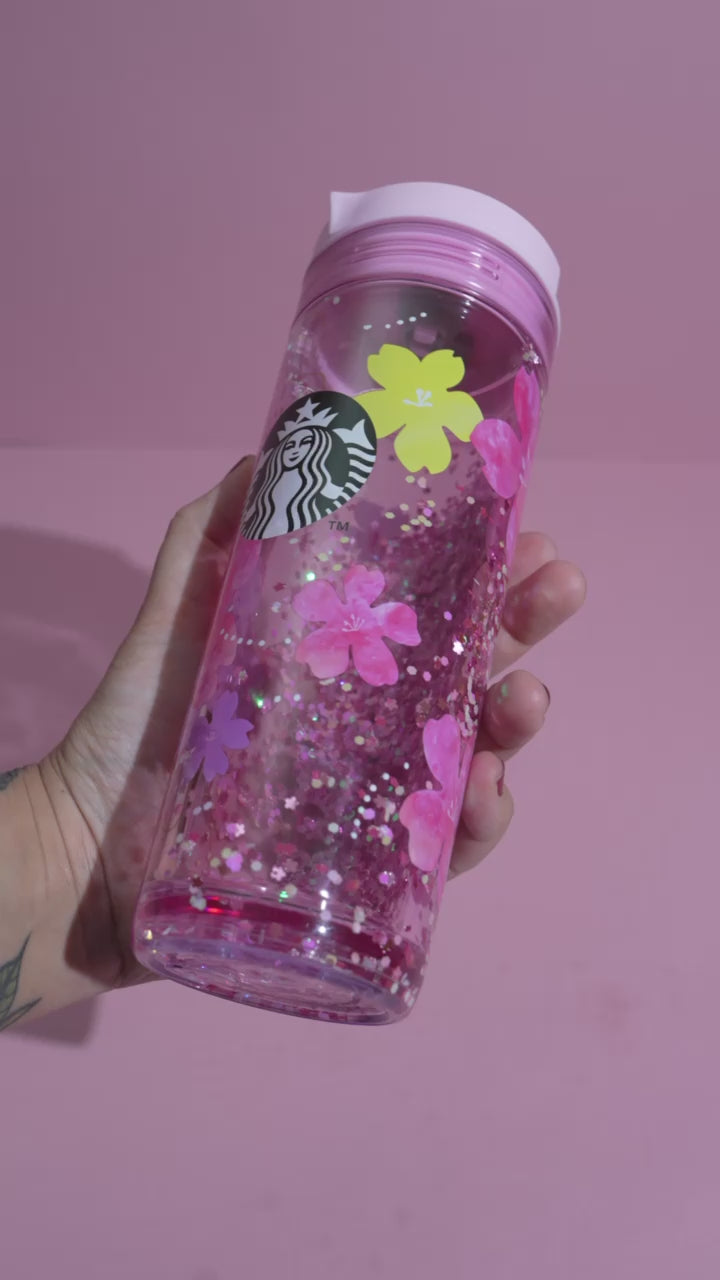 Starbucks Japan Sakura 2024 Pink Glitter Tumbler