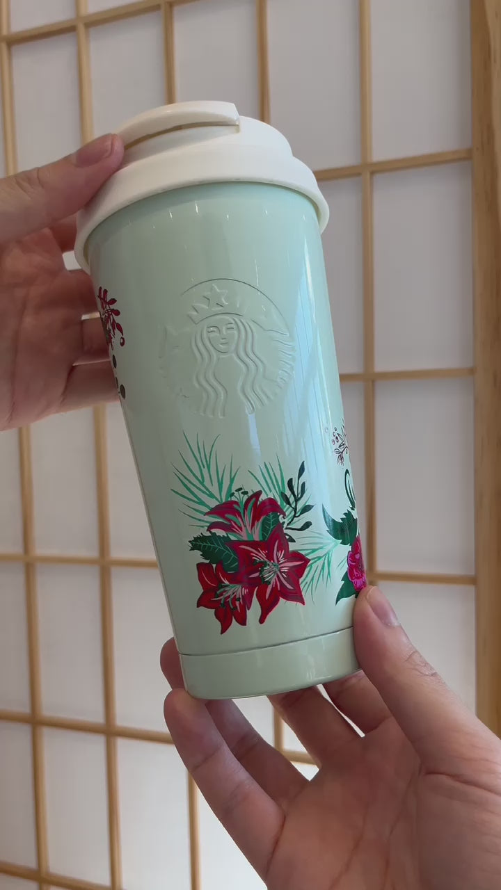 Starbucks Japan Holiday 2023 Poinsettia Mint Tumbler