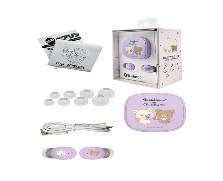 SAN-X Wireless Earphones Purple Rilakkuma thumbnail 2