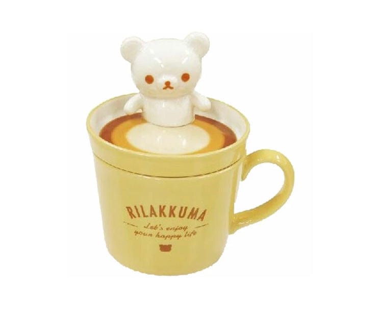 SAN-X Latte Art Mug With Lid Rilakkuma