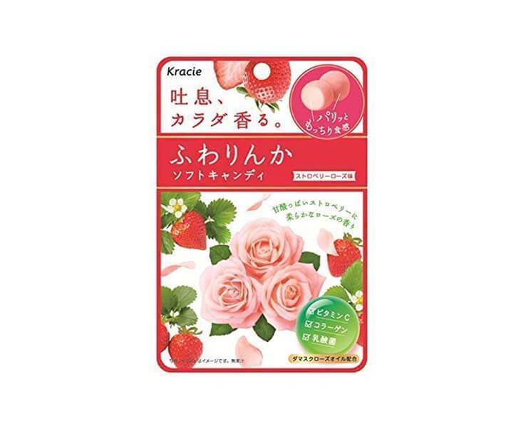 Fuwarinka Soft Candy: Strawberry Rose Flavor Candy and Snacks Sugoi Mart