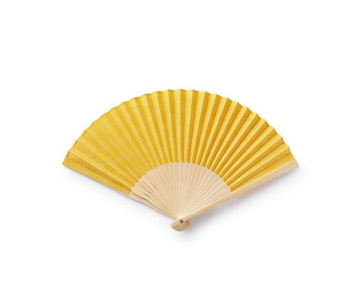 Muji Traditional Japanese Bamboo Fan: Yellow Home Sugoi Mart