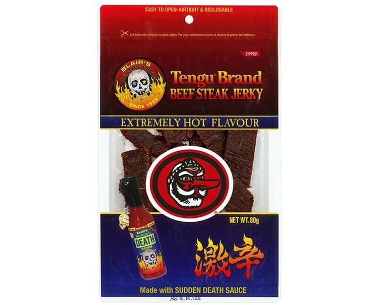 Tengu Brand Beef Steak Jerky: Super Spicy Candy and Snacks Sugoi Mart