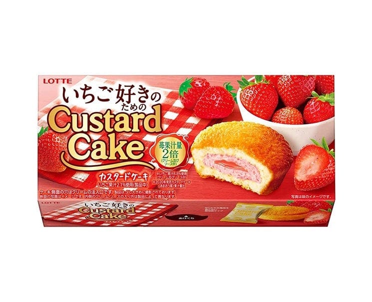 Lotte Custard Cake: Strawberry Candy & Snacks Sugoi Mart