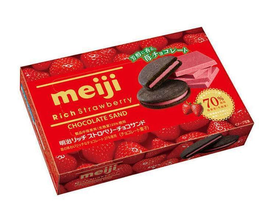 Meiji Chocolate Sandwich Cookies: Rich Strawberry Candy and Snacks Sugoi Mart