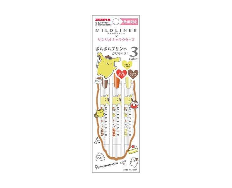 Zebra Mildliner Sanrio 3-Color Pen Set (Pompompurin) Home Sugoi Mart