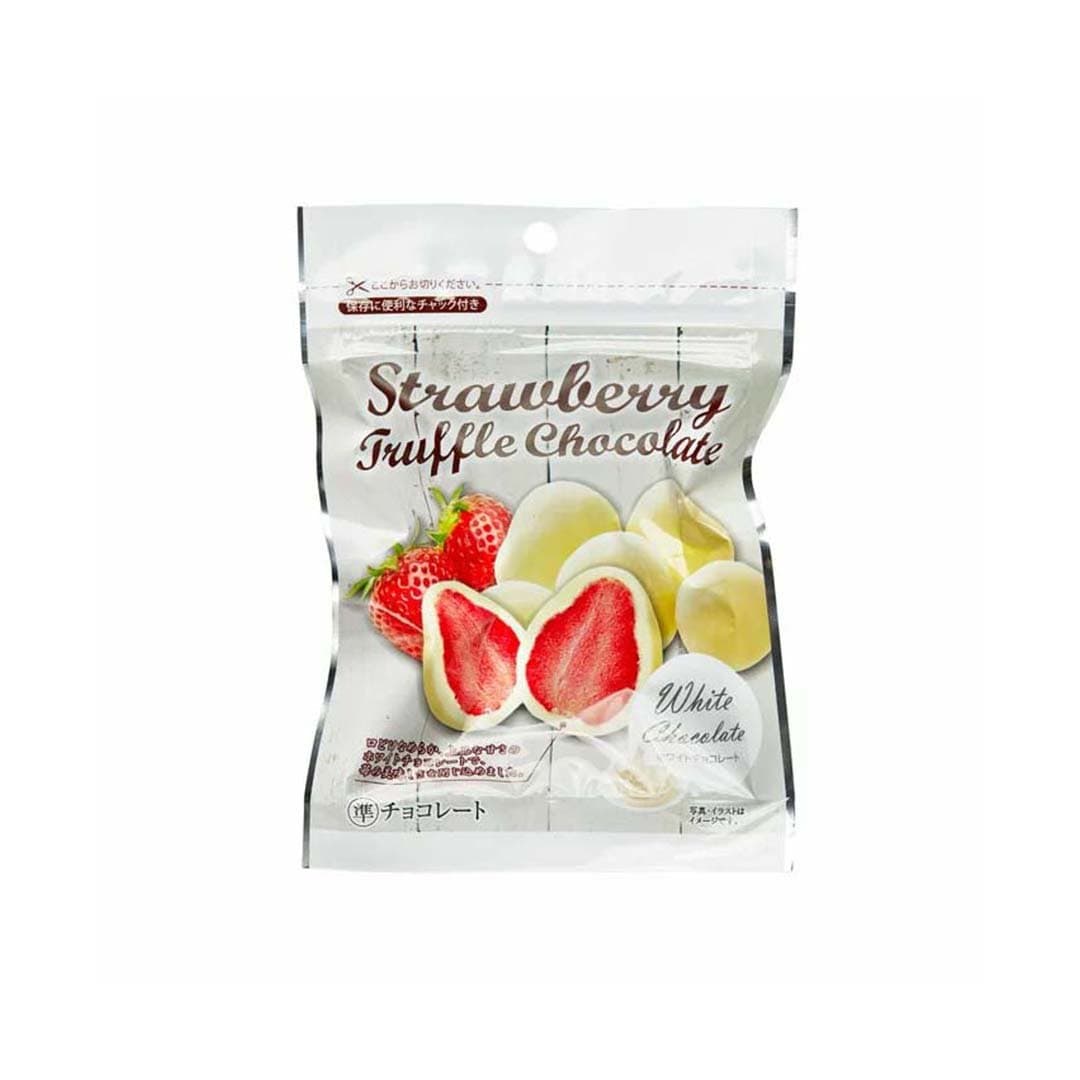 Freeze-Dried Strawberry Covered in White Chocolate Candy and Snacks Sugoi Mart