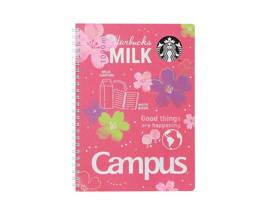 Starbucks Japan Sakura 2024 Ring Notebook Pink