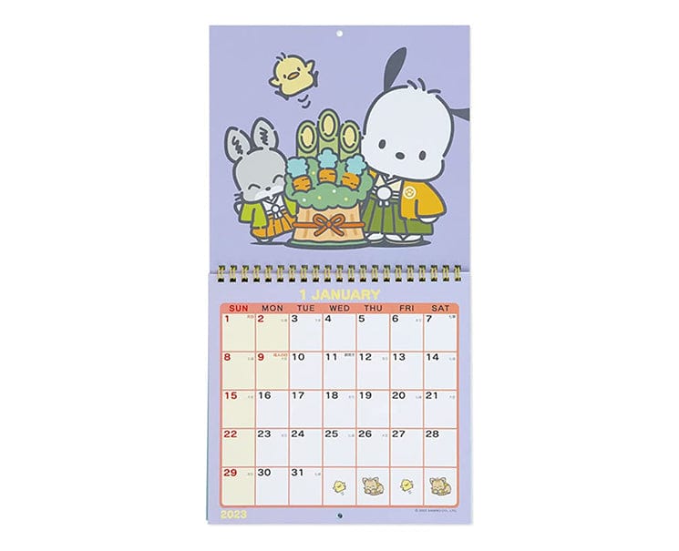 Sanrio Japan 2023 Wall Calendar Pochacco