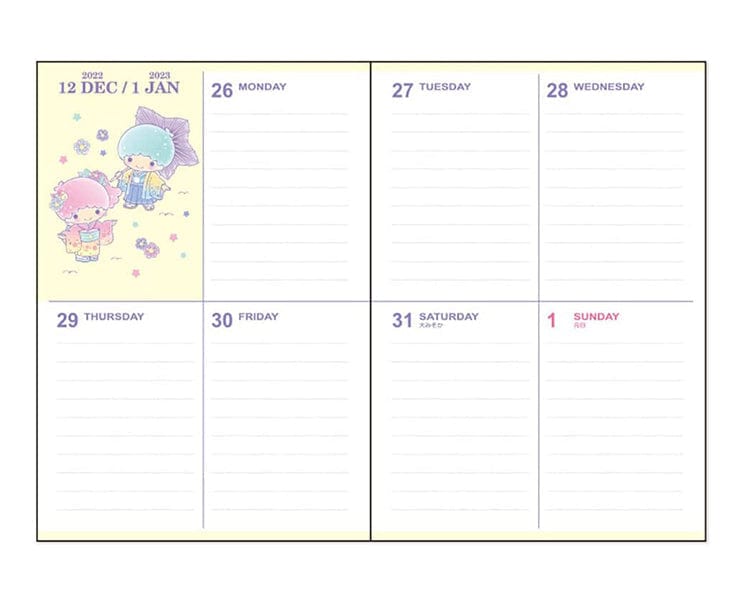 Sanrio Japan 2023 Diary Little Twin Stars