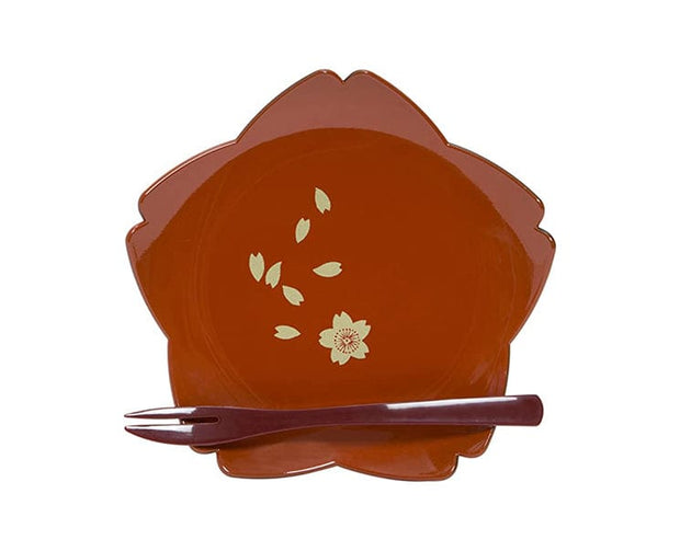 Japanese Cherry Blossom Plate & Fork Set