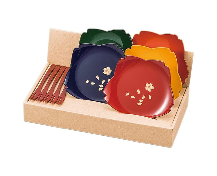 Japanese Cherry Blossom Plate & Fork Set