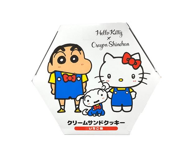 Hello Kitty x Crayon Shinchan Strawberry Cookies Omiyage Candy and Snacks Japan Crate Store