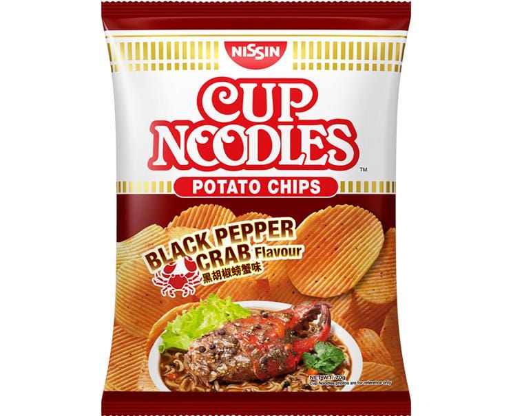 Nissin Cup Noodles Potato Chips: Black Pepper Crab Candy and Snacks Sugoi Mart