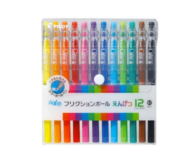 Friction Erasable Ball Pens (12 Color Set) Home Japan Crate Store