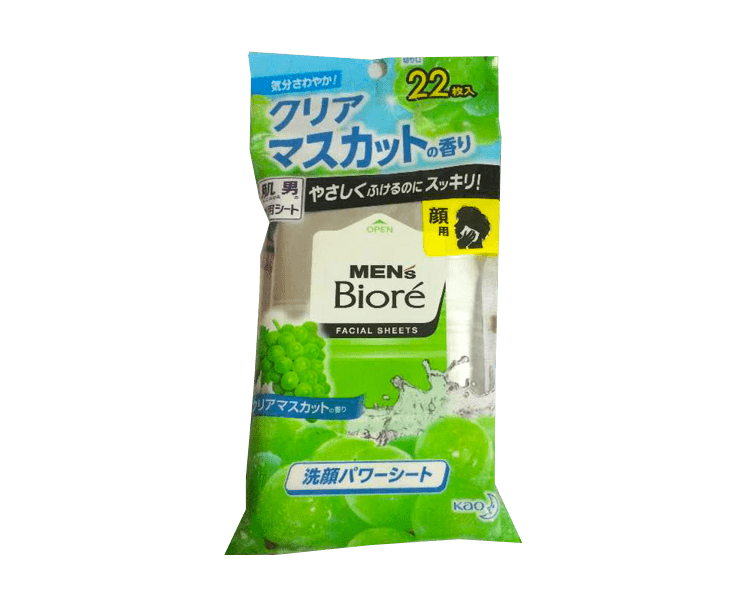 Men's Biore Facial Sheets Clear Muscat Beauty & Care Japan Crate Store