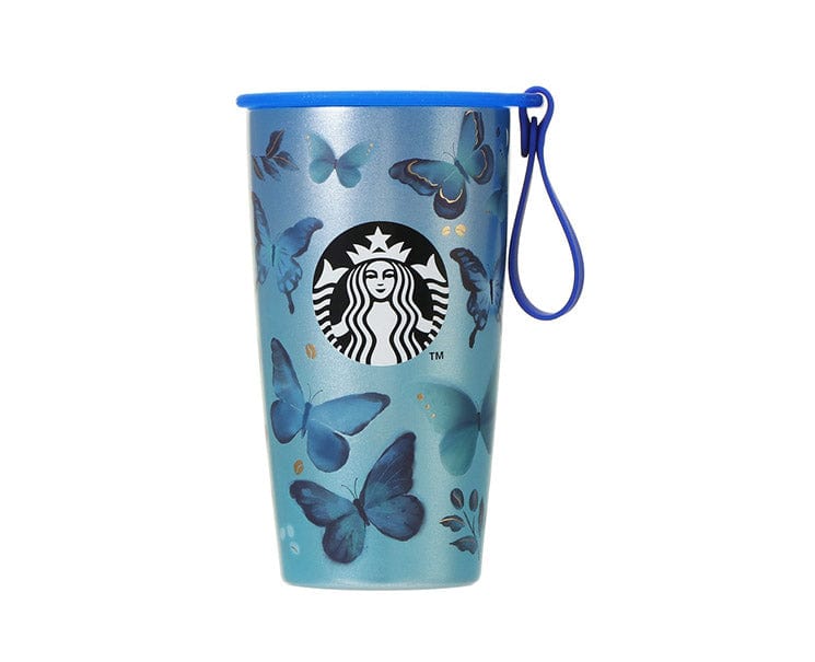 Starbucks Japan Blue Butterfly Strap Bottle