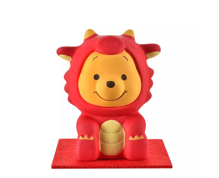 Disney Year of Dragon Red Winnie-the-Pooh Okimono Figure thumbnail 1